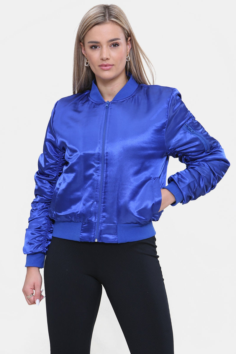 Soulful Satin Bomber Jacket - Royal Blue – Soul-Sister since 1969