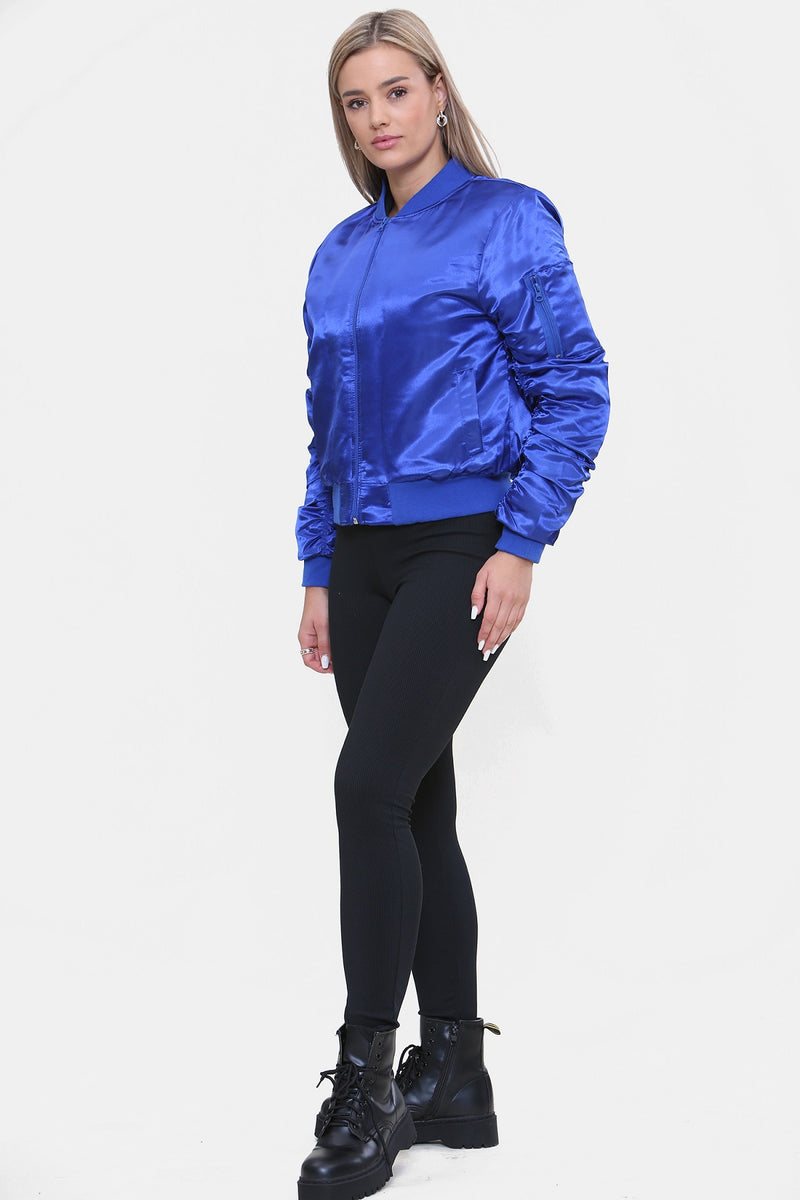 Soulful Satin Bomber Jacket - Royal Blue – Soul-Sister since 1969