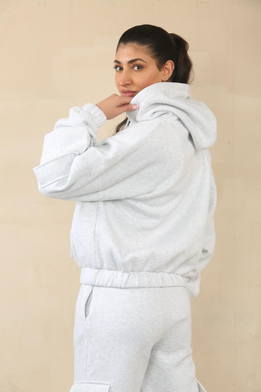 Cargo Bomber Jacket Fleece Tracksuit - Nadia