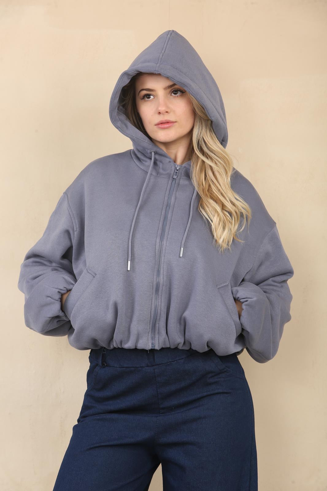 Oversized Zip Up Bomber Hoodie - Jordan - Storm Desire