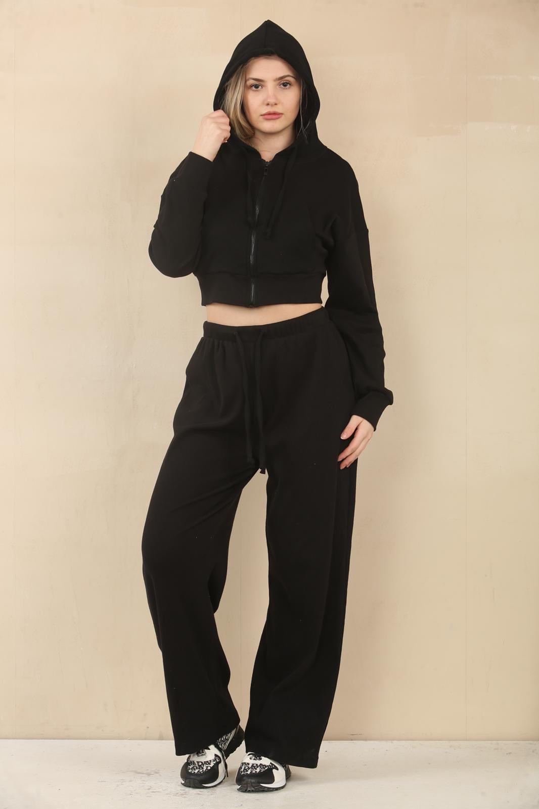 Ribbed Zip Hoodie & Trouser Co-ord - Kenzie - Storm Desire