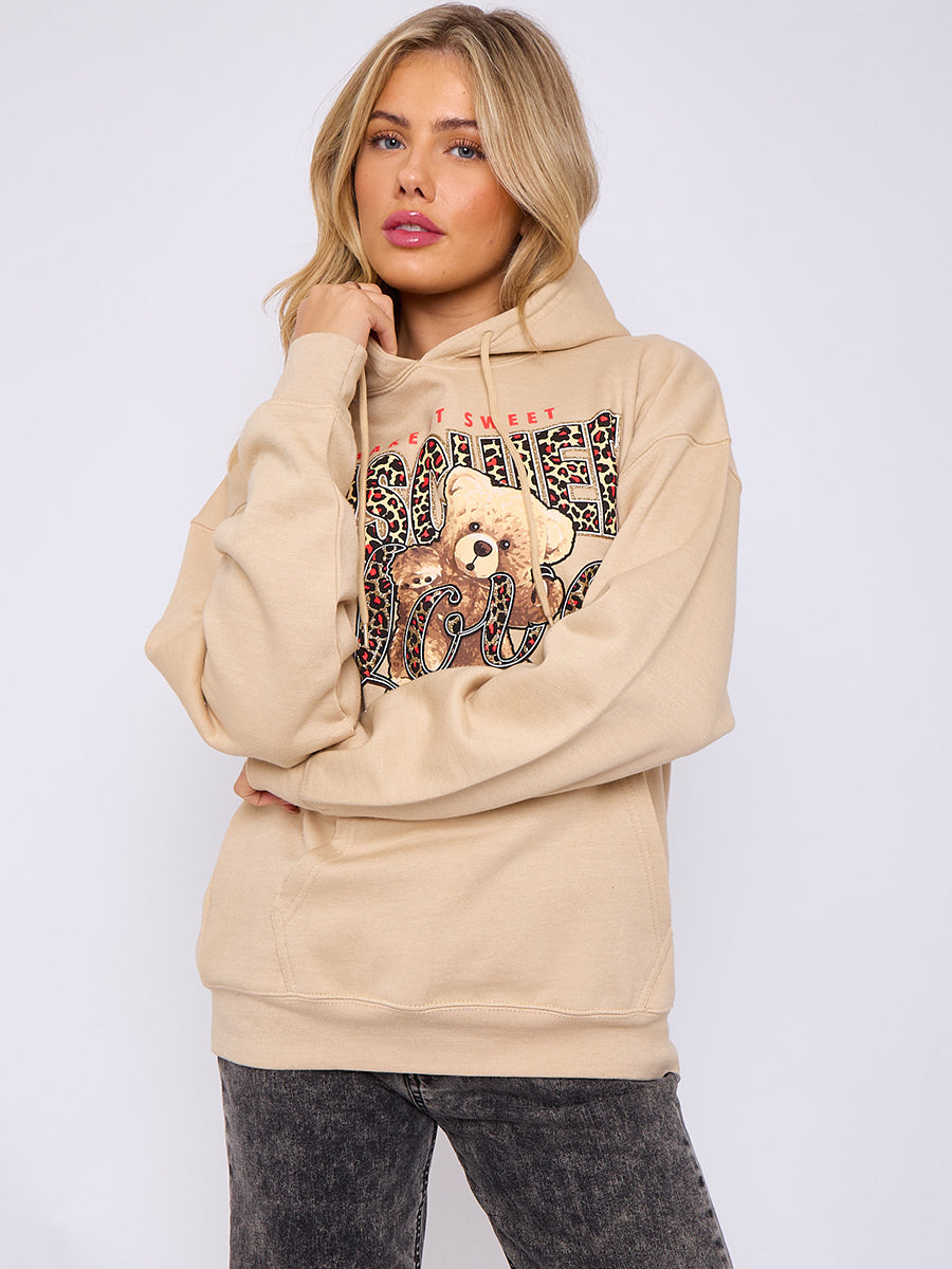 Mischief Printed Teddy Love Hoodie - Alayah - Storm Desire