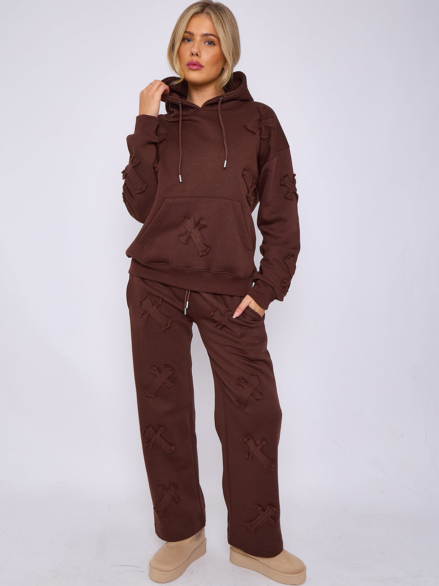 Baggy Crucifix Cross Hooded Tracksuit - Kayla - Storm Desire