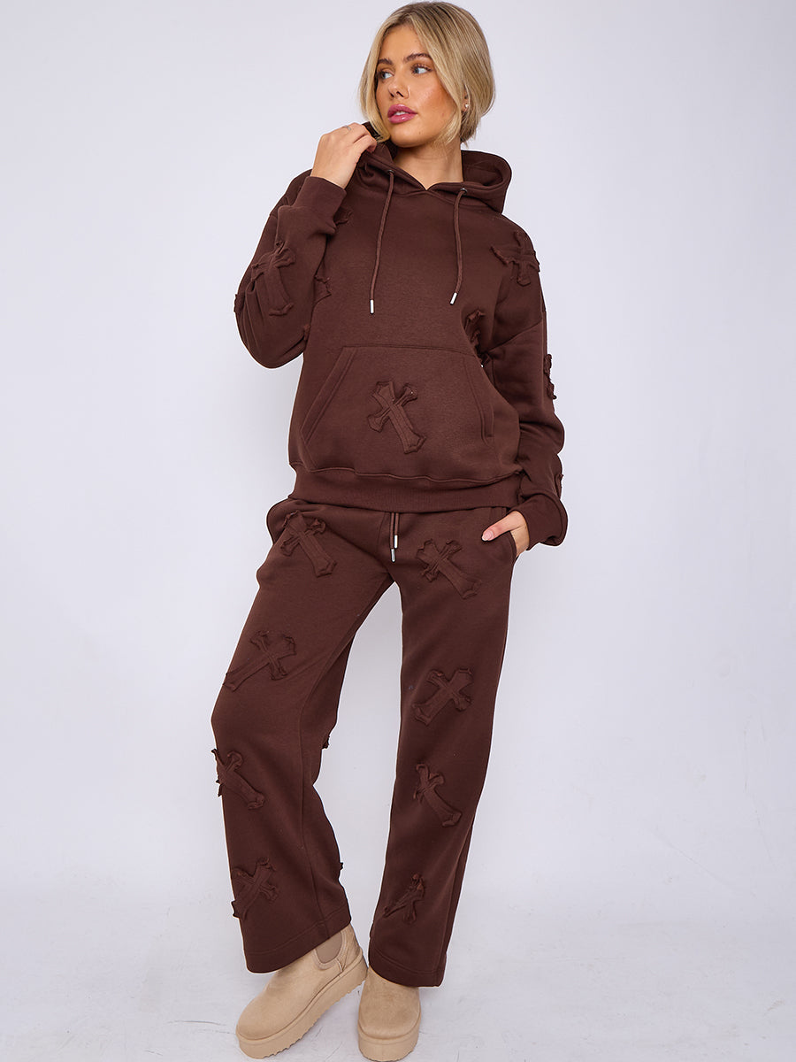 Baggy Crucifix Cross Hooded Tracksuit - Kayla - Storm Desire