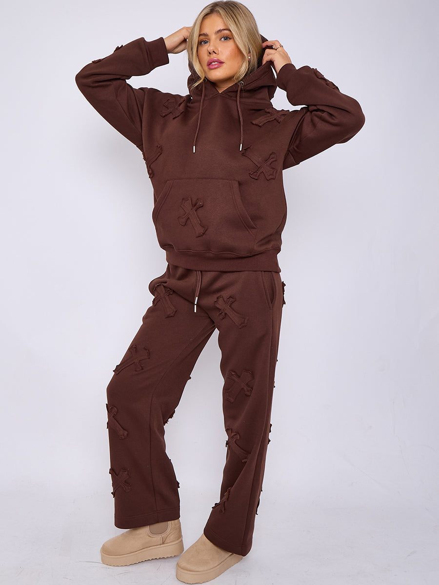 Baggy Crucifix Cross Hooded Tracksuit - Kayla - Storm Desire