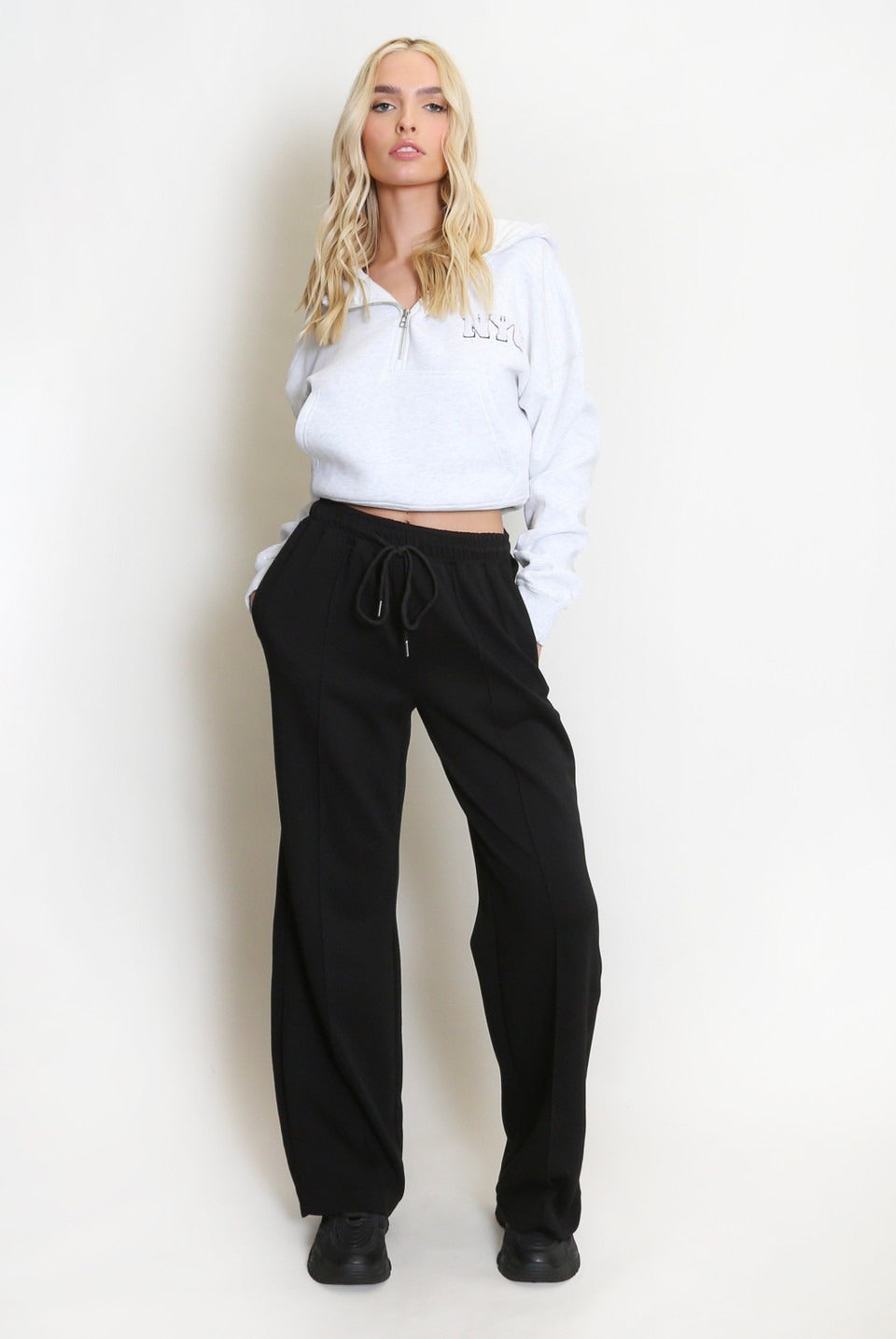 Elasticated Wide Leg Joggers - Faith - Storm Desire