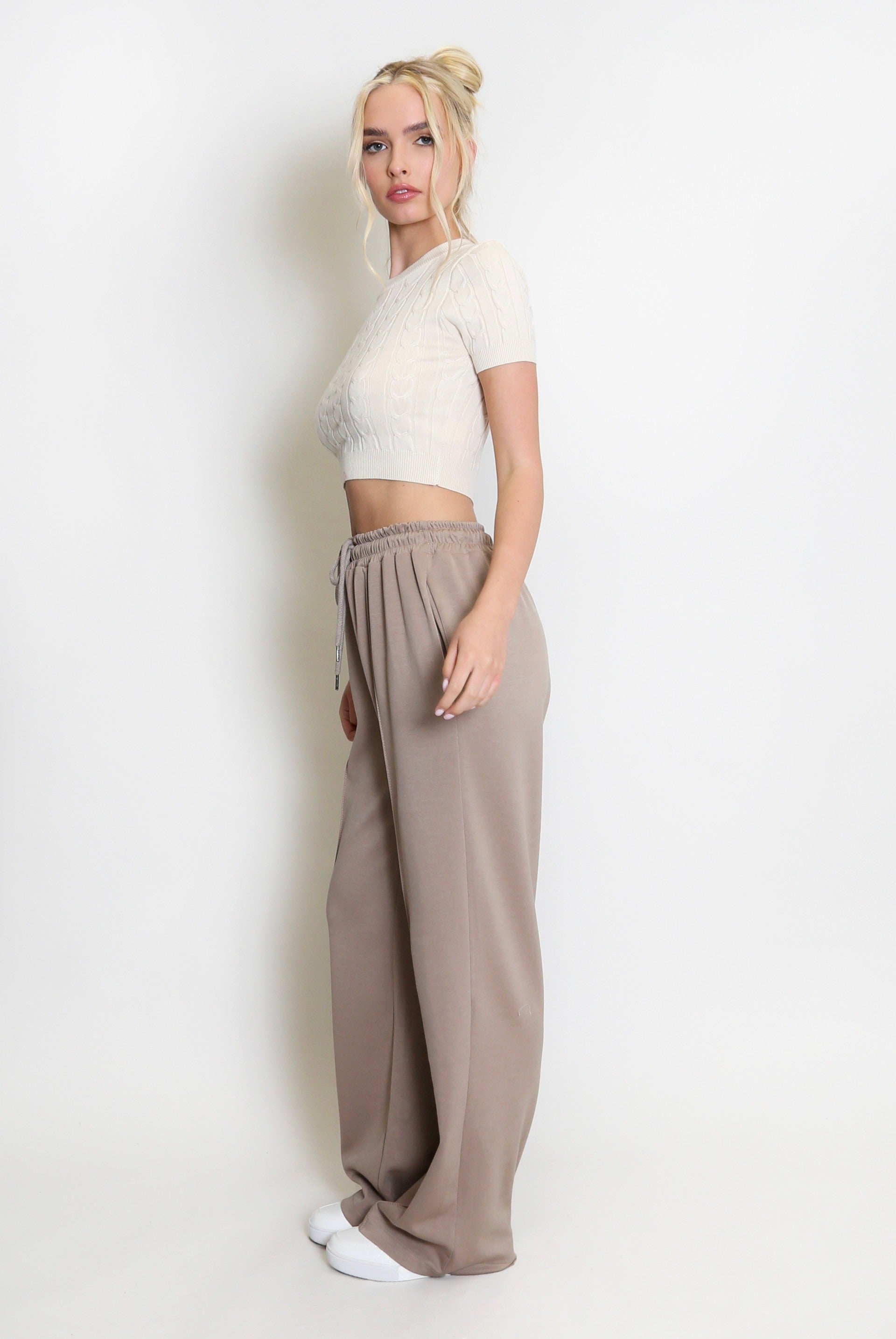 Elasticated Wide Leg Joggers - Faith - Storm Desire