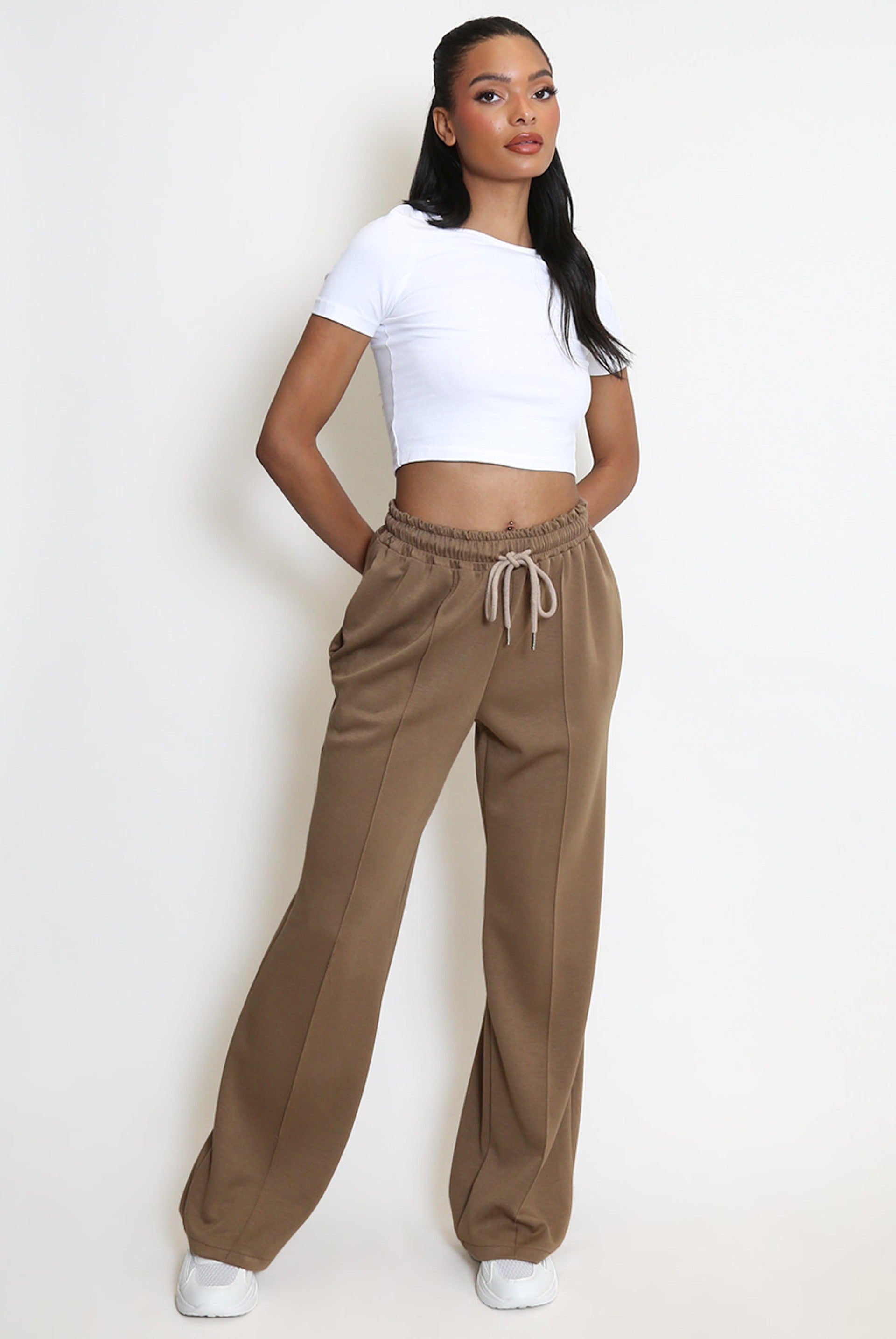 Elasticated Wide Leg Joggers - Faith - Storm Desire