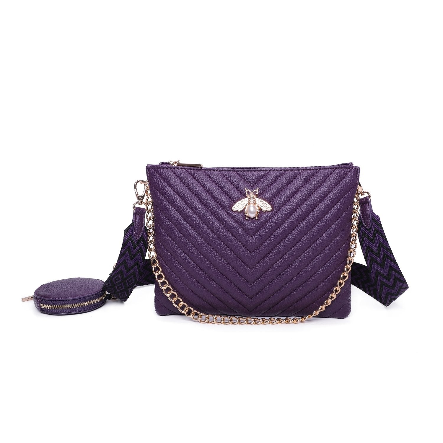 Woven Strap Bee Crossbody Bag - Arabella - Storm Desire