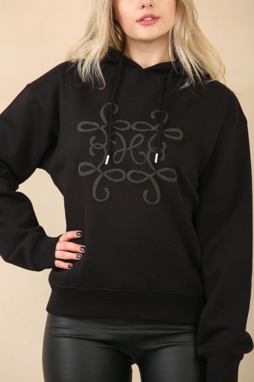 Anagram Embossed Hoodie - Alison - Storm Desire