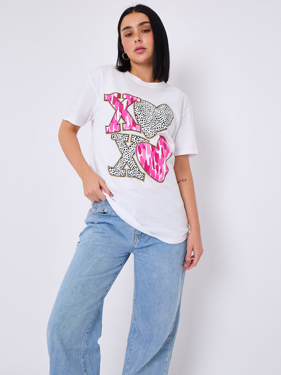 Xo Xo Graphic Printed T-Shirt - Emmy - Storm Desire