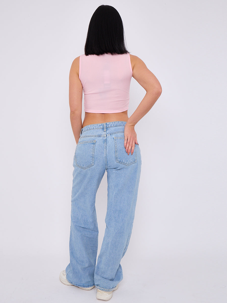 Bow Front Ribbed Crop Top - Blaire - Storm Desire