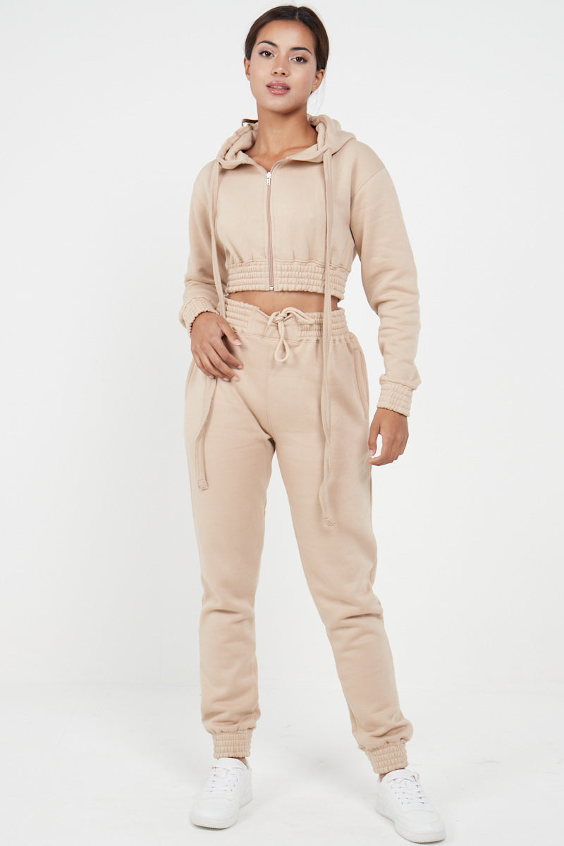 Crop Zip Hooded Loungewear - Valentina - Storm Desire