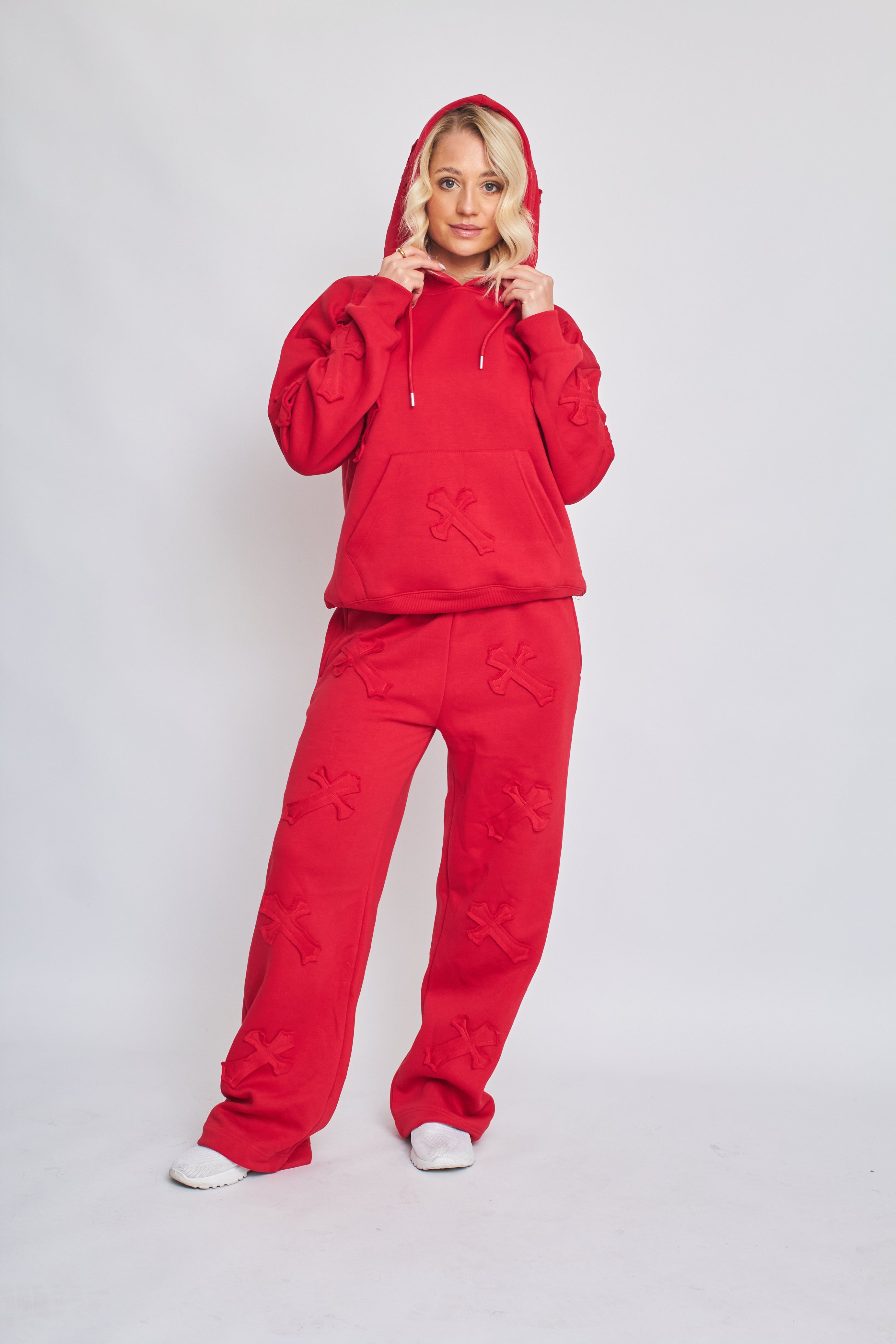 Baggy Crucifix Cross Hooded Tracksuit - Kayla