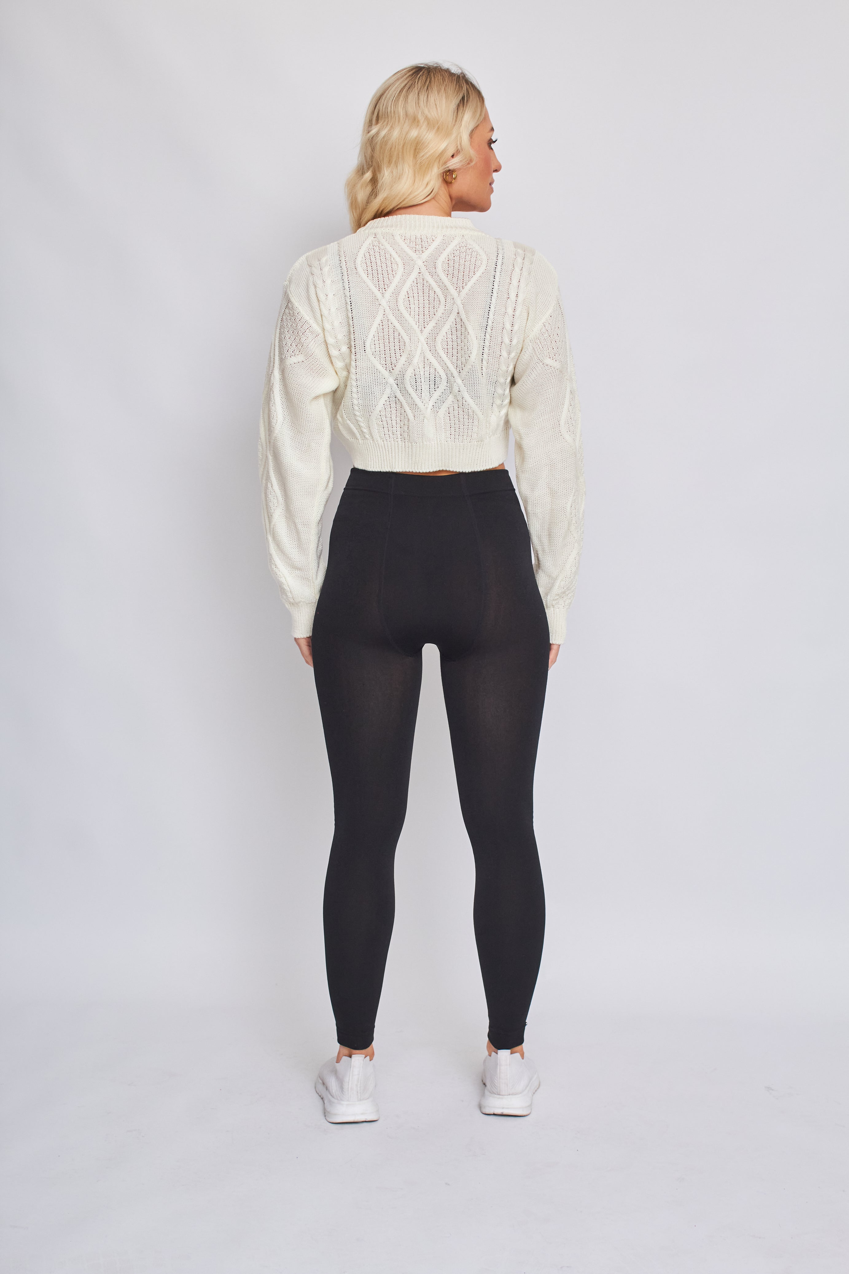 Cable Knitted Crop Jumper - Lana - Storm Desire