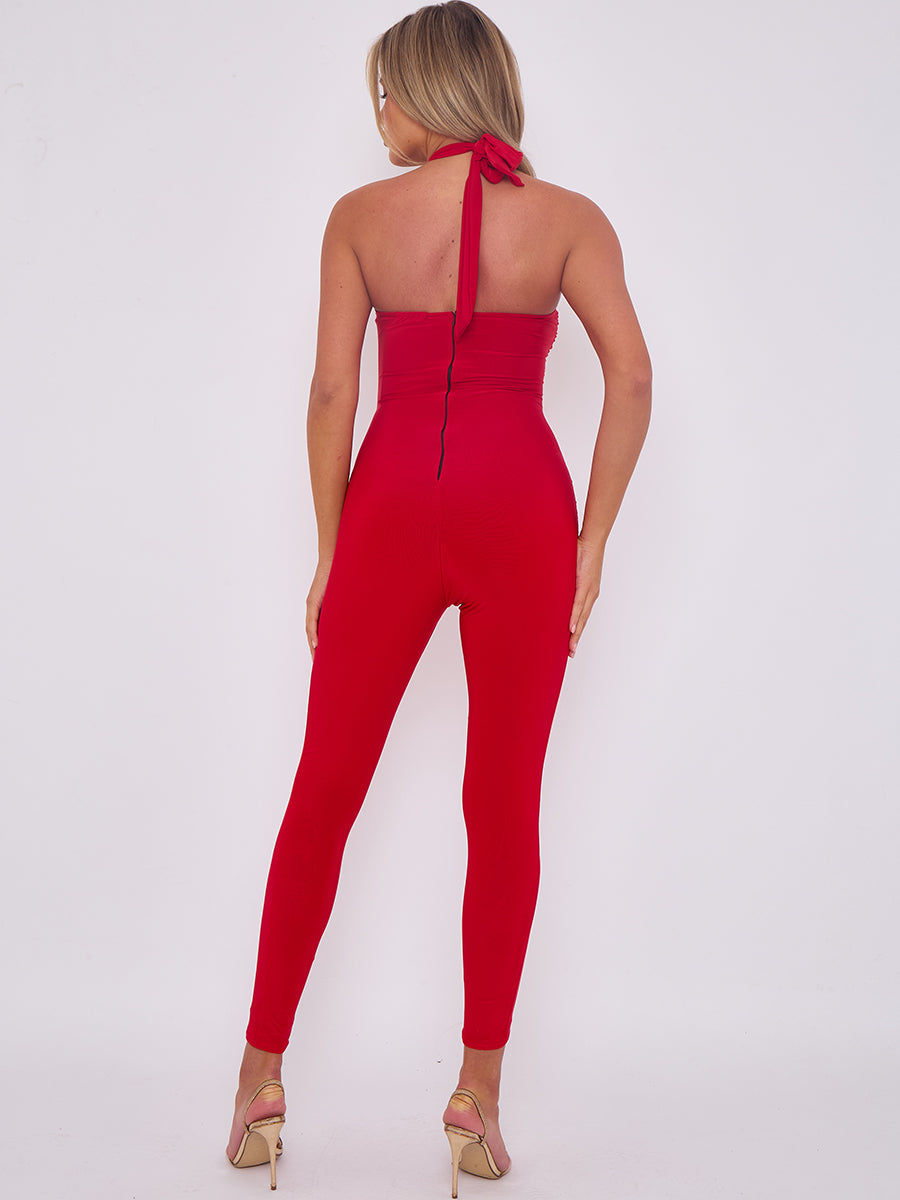 Spring Coil Cut Out Halter Jumpsuit - Noemi - Storm Desire