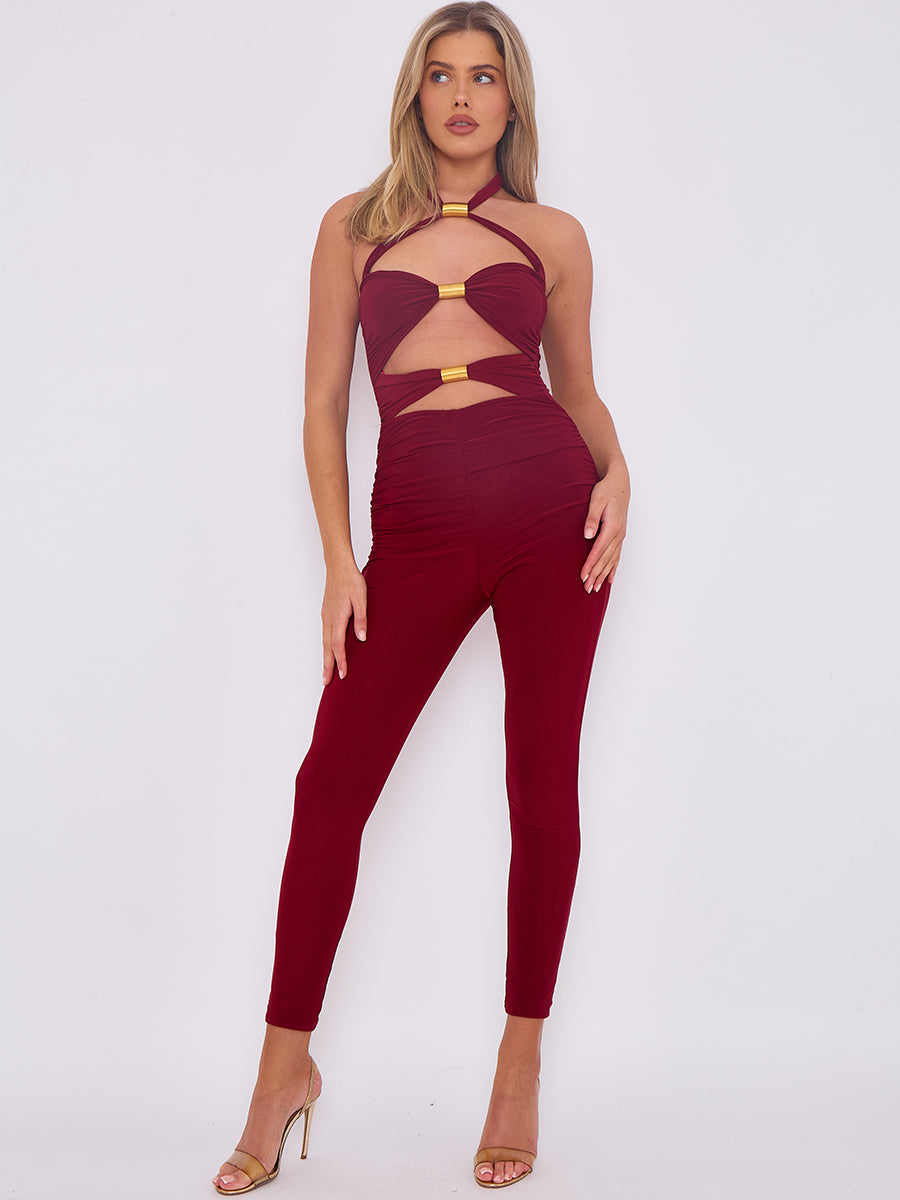 Spring Coil Cut Out Halter Jumpsuit - Noemi - Storm Desire