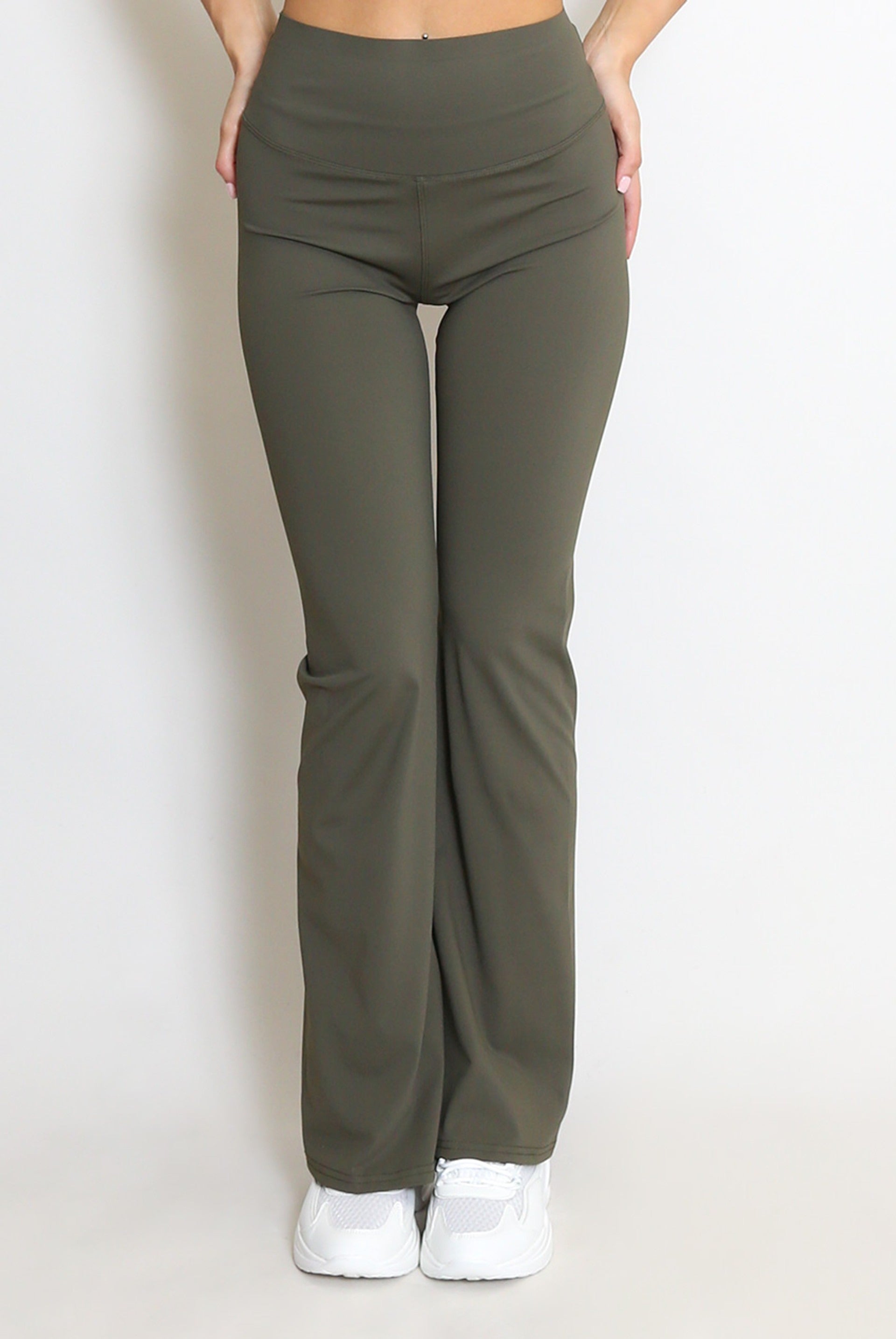 New Colours Elasticated Waist Flare Trouser - Payton - Storm Desire