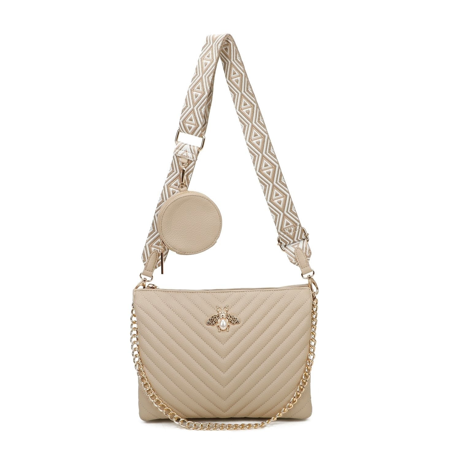 Woven Strap Bee Crossbody Bag - Arabella - Storm Desire