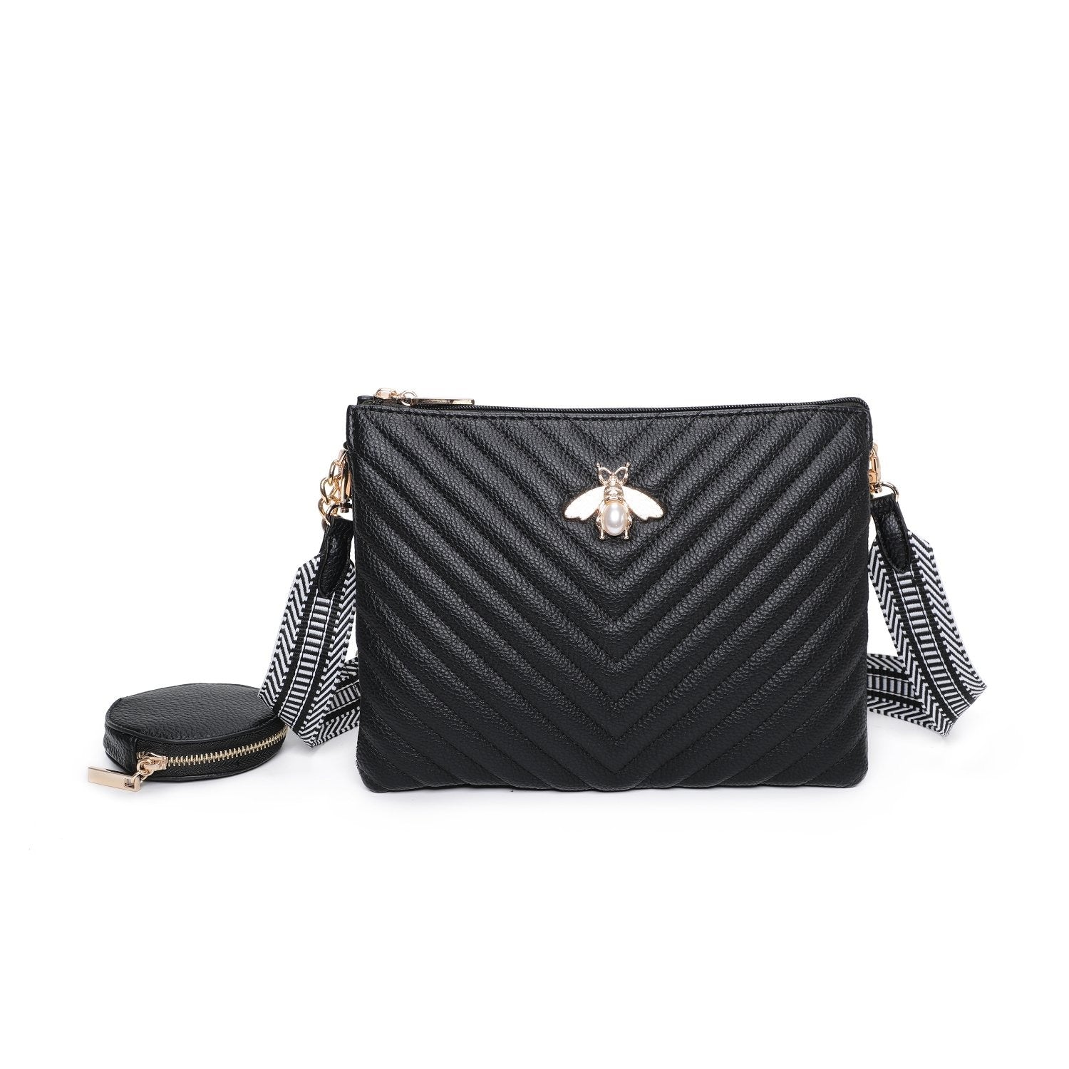 Woven Strap Bee Crossbody Bag - Arabella - Storm Desire