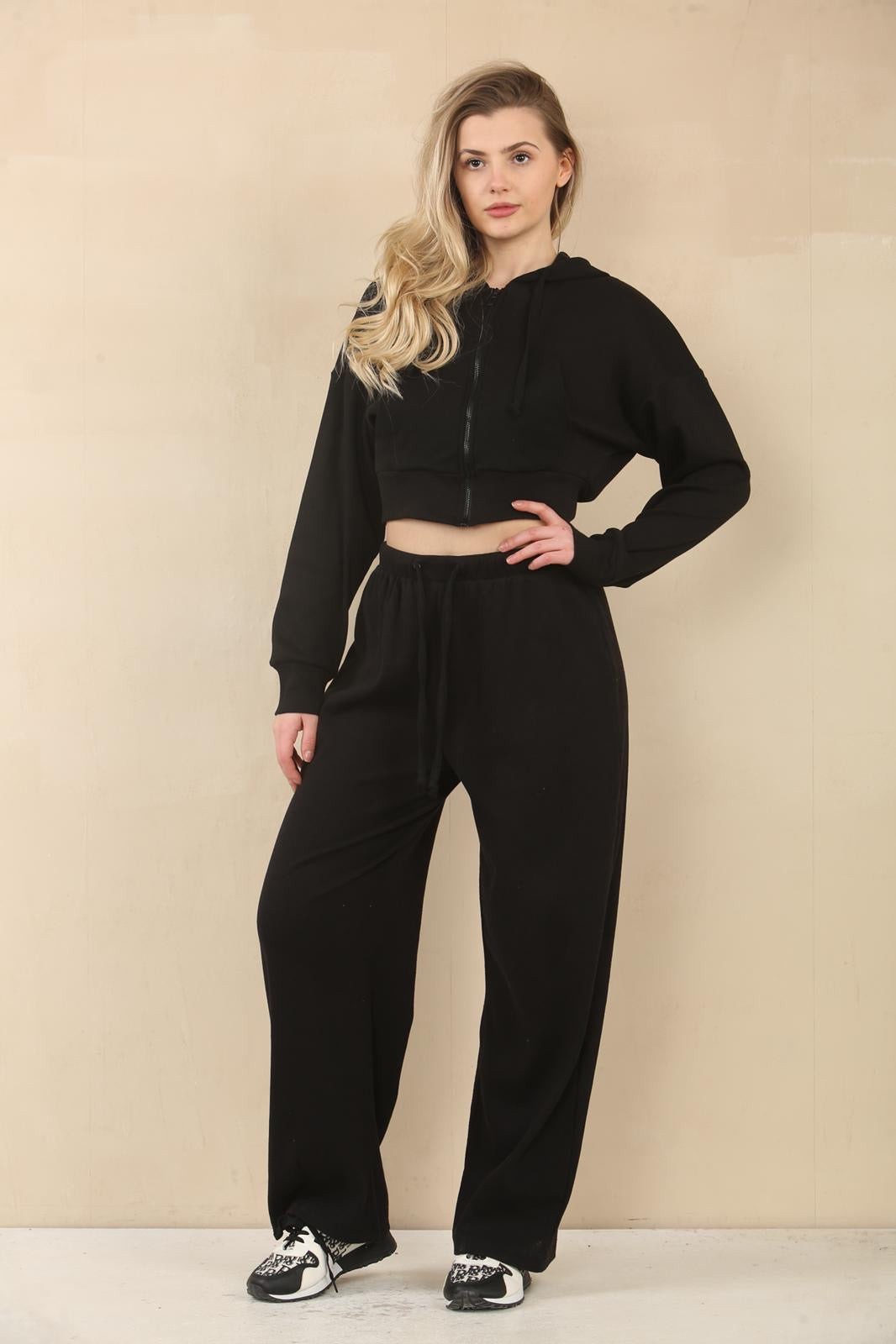 Ribbed Zip Hoodie & Trouser Co-ord - Kenzie - Storm Desire