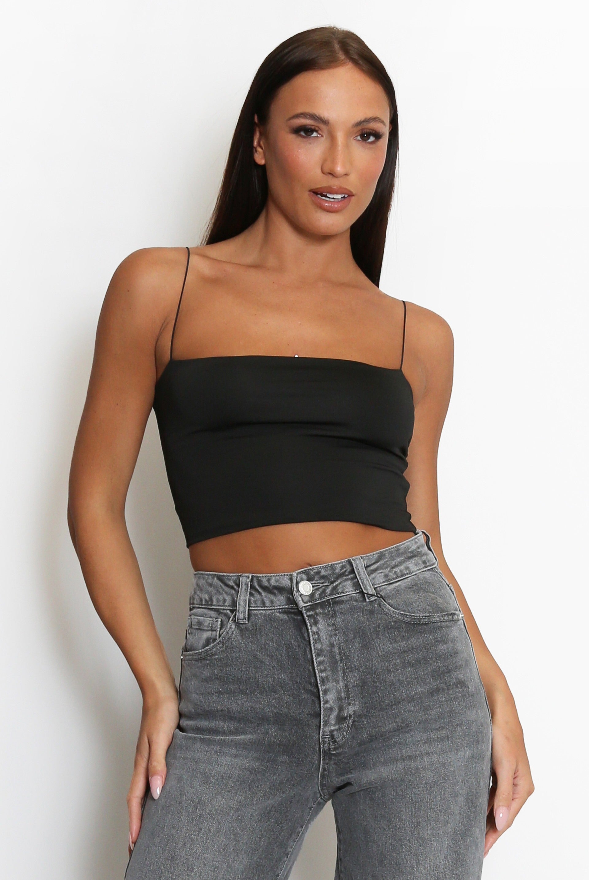 Strappy Cropped Cami Top - Miranda - Storm Desire