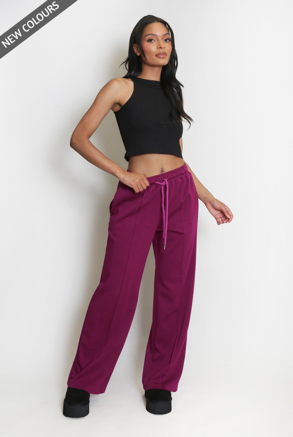 Elasticated Wide Leg Joggers - Faith - Storm Desire