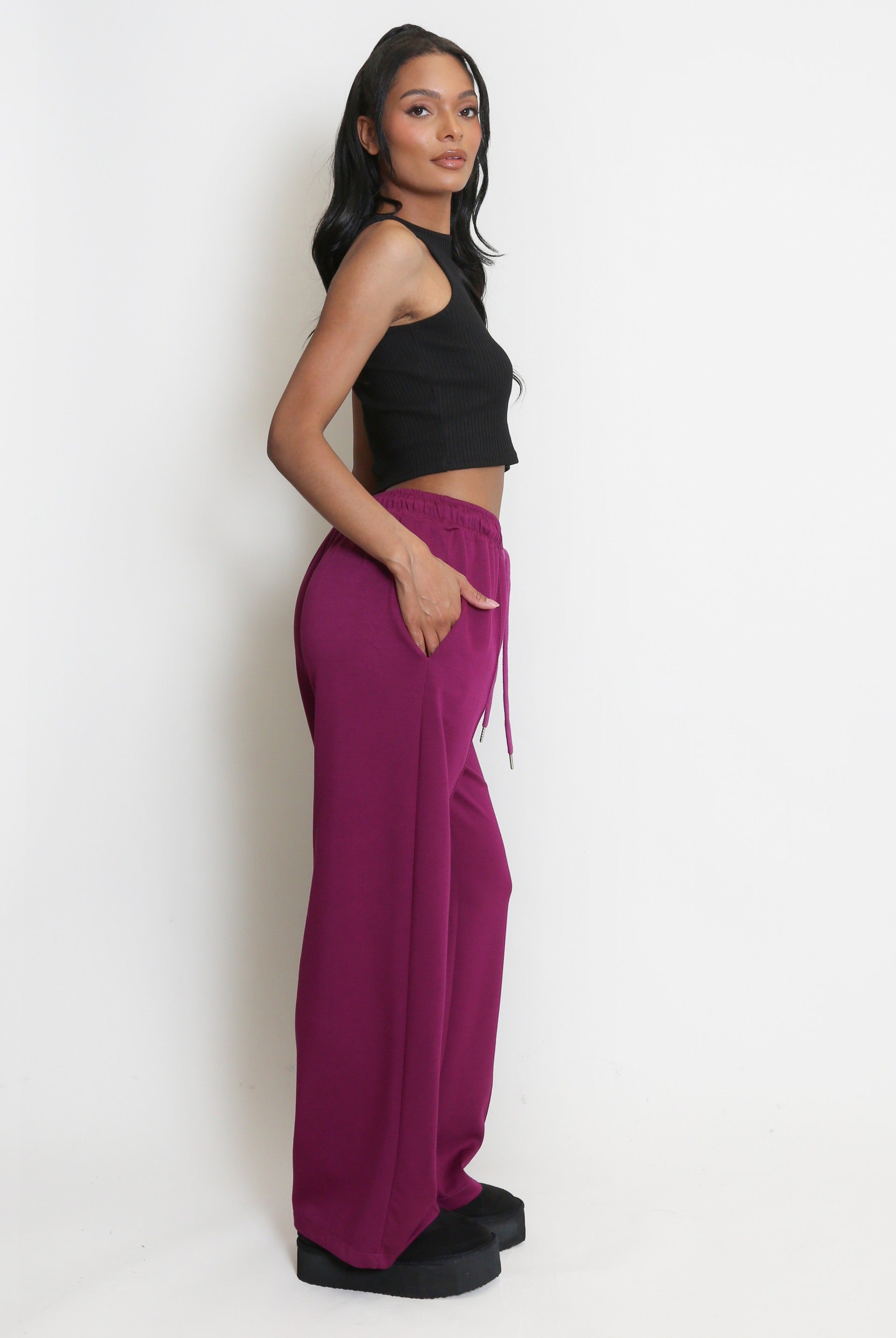 Elasticated Wide Leg Joggers - Faith - Storm Desire