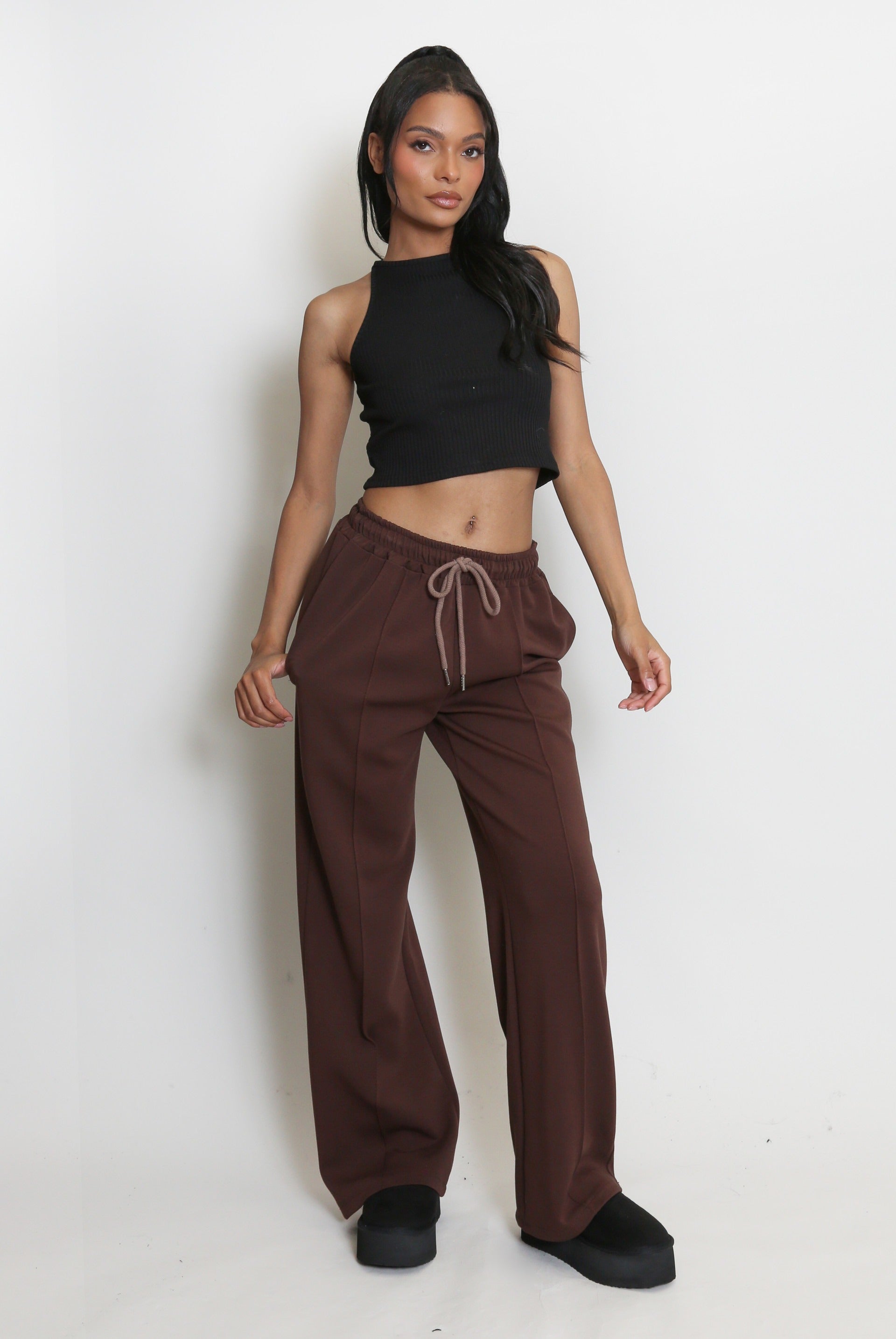 Elasticated Wide Leg Joggers - Faith - Storm Desire