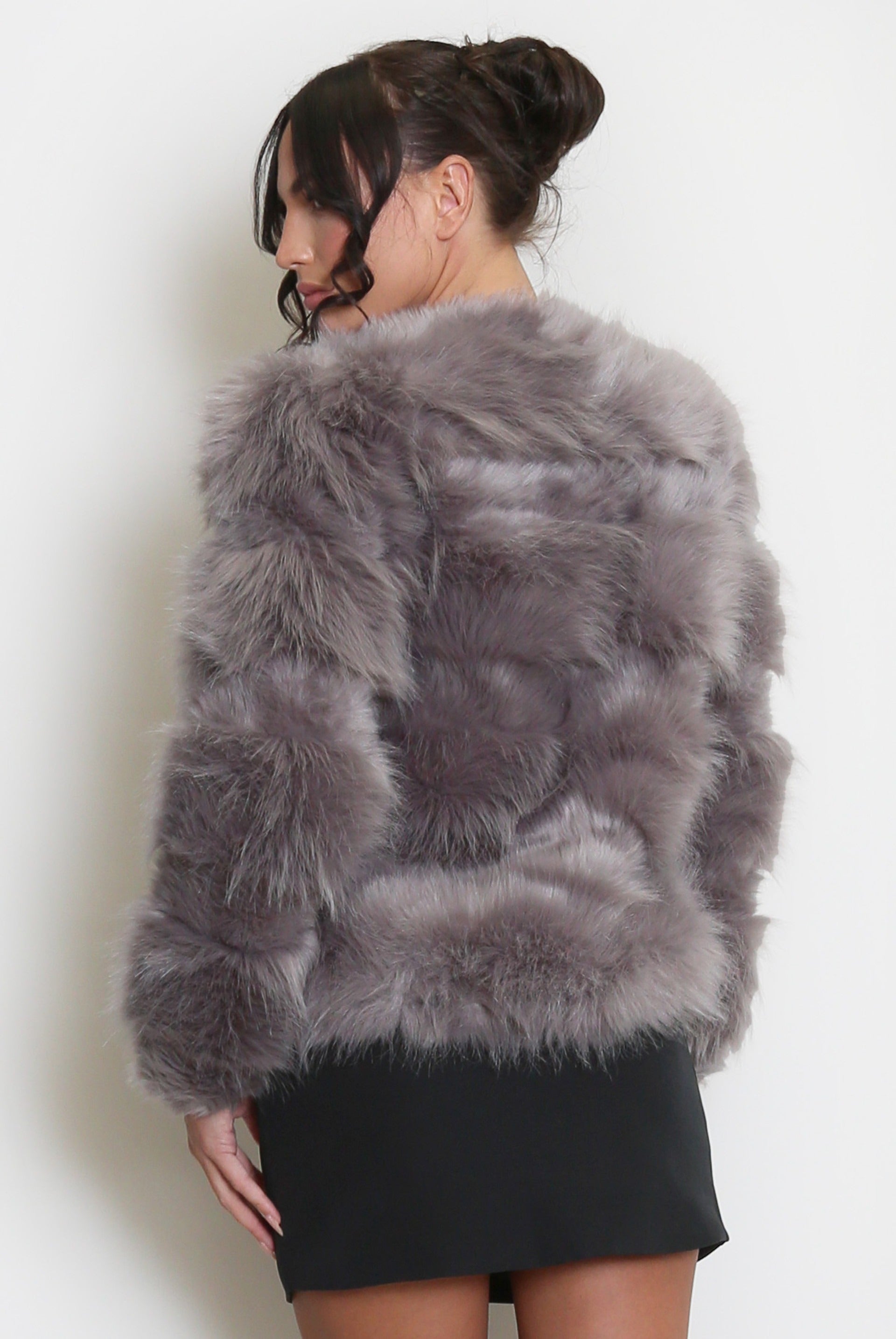 Soft Faux Fur Panel Jacket - Mylah - Storm Desire