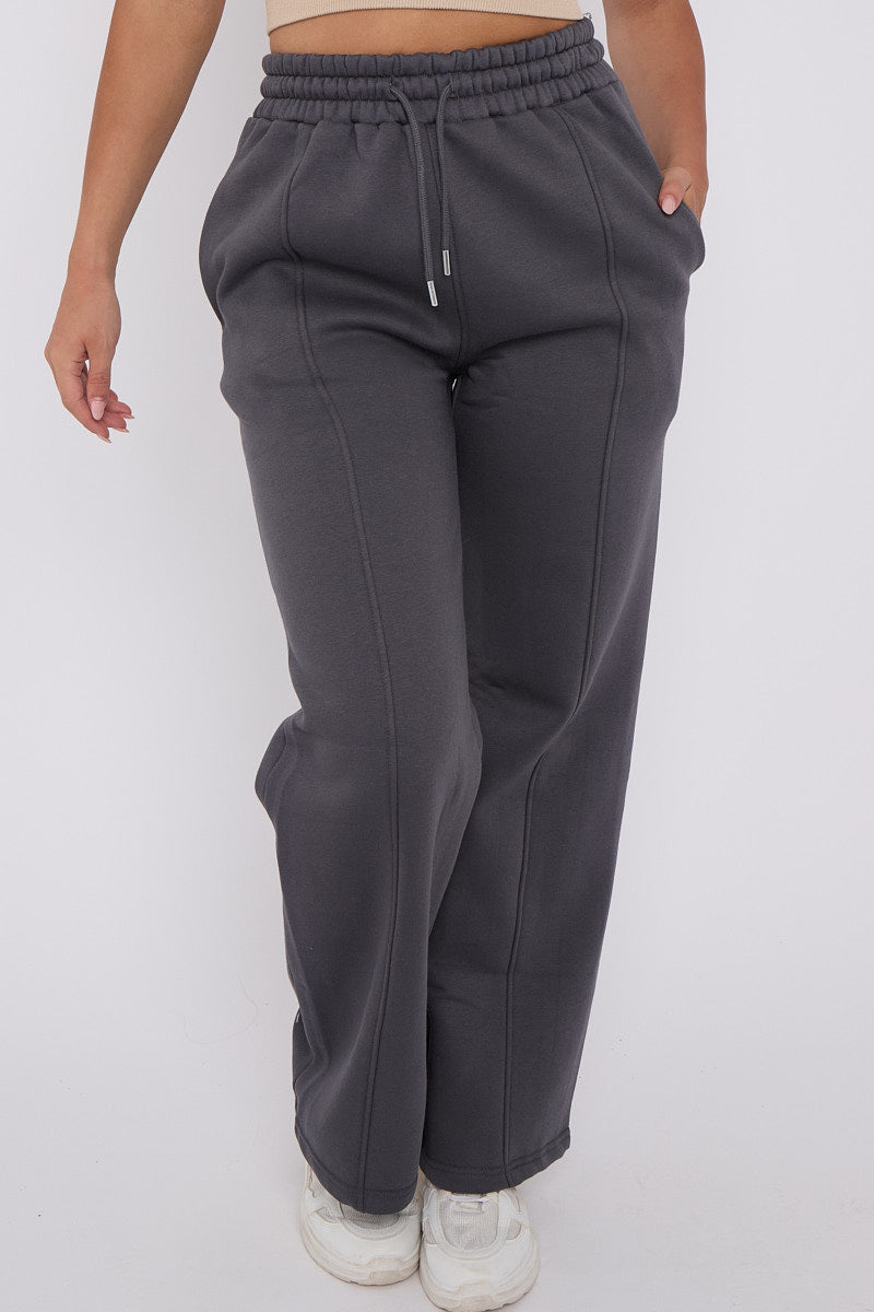 Wide Leg Fleece Trousers - Robin - Storm Desire