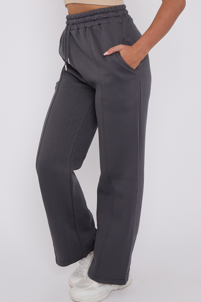 Wide Leg Fleece Trousers - Robin - Storm Desire