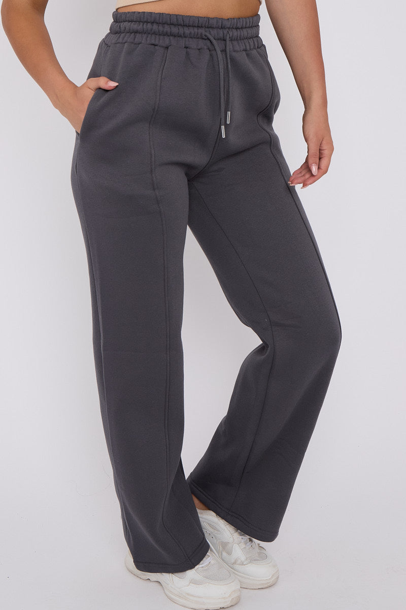 Wide Leg Fleece Trousers - Robin - Storm Desire