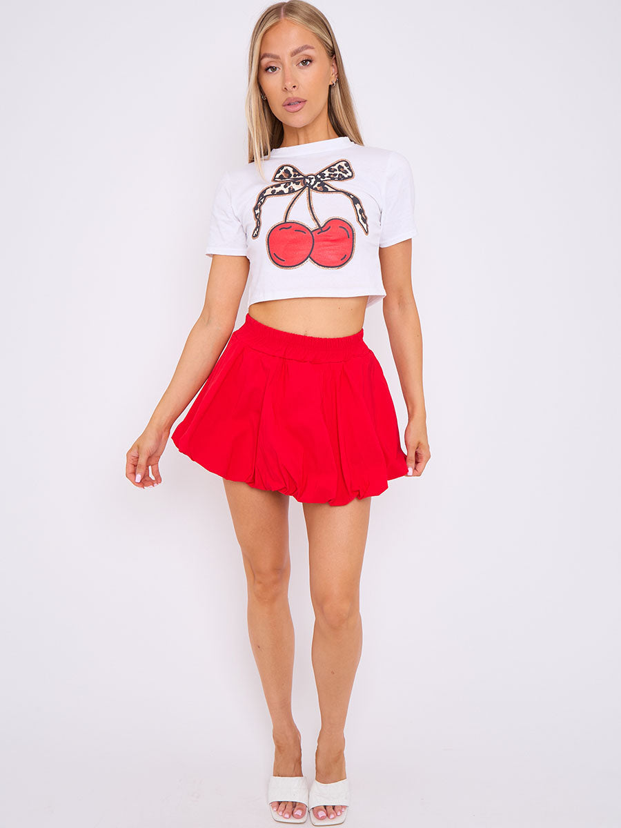 Puff Ball Summer Mini Skirt - Malia - Storm Desire