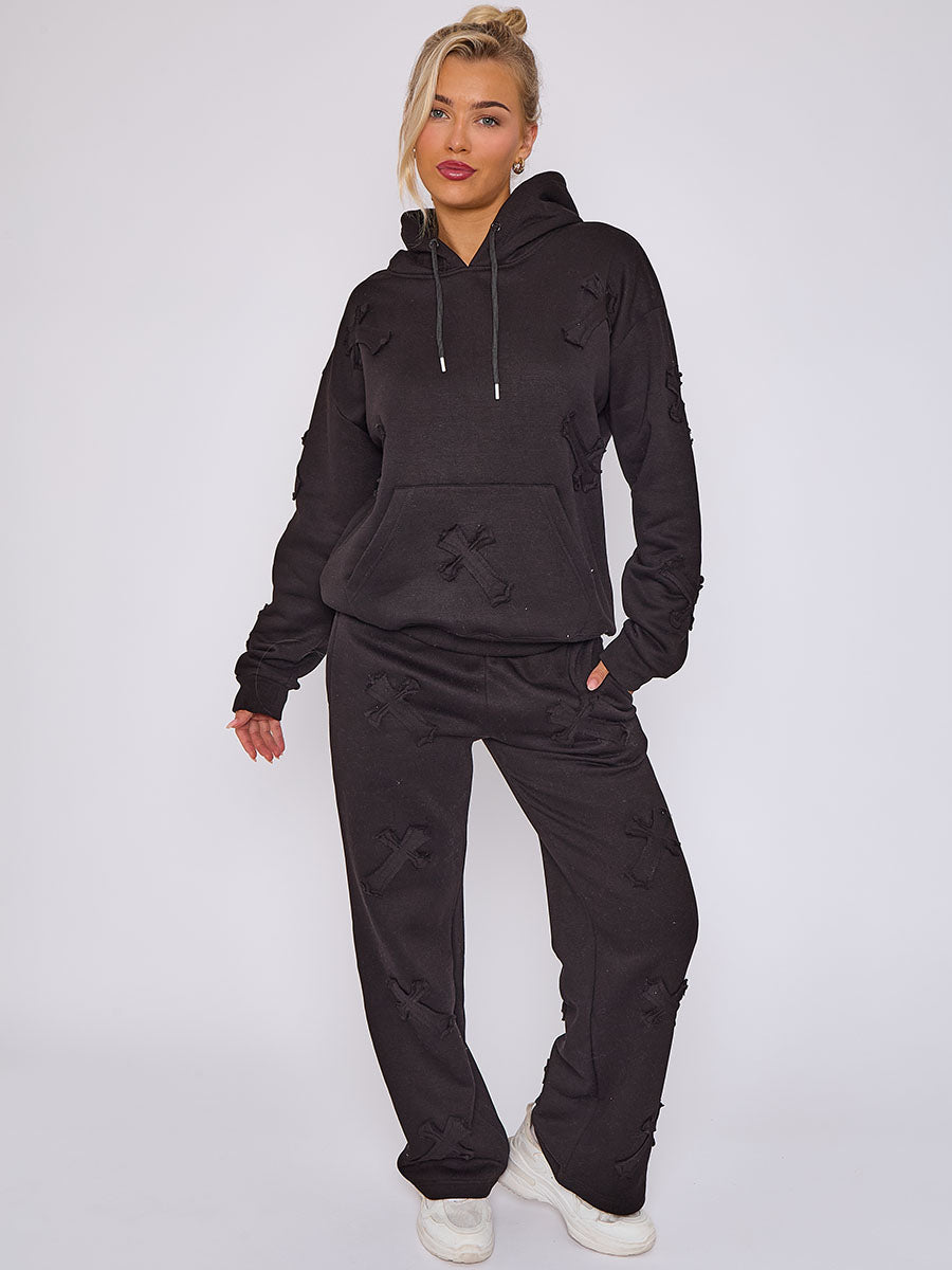 Baggy Crucifix Cross Hooded Tracksuit - Kayla - Storm Desire