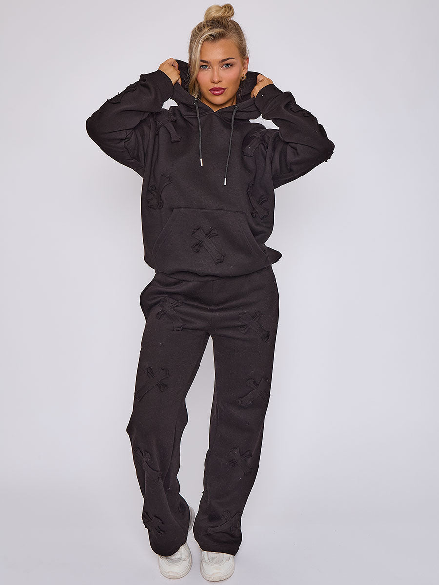 Baggy Crucifix Cross Hooded Tracksuit - Kayla - Storm Desire