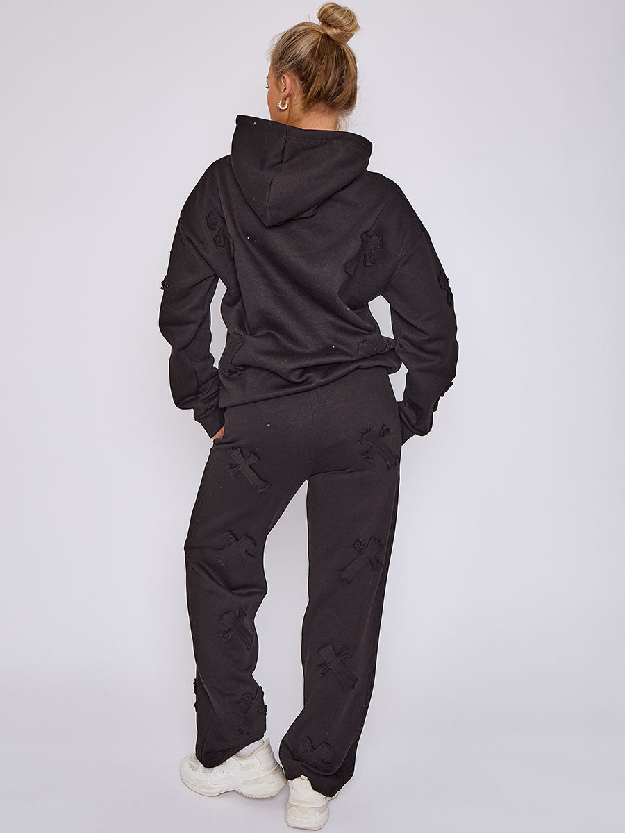 Baggy Crucifix Cross Hooded Tracksuit - Kayla - Storm Desire