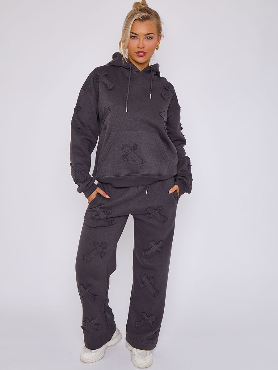 Baggy Crucifix Cross Hooded Tracksuit - Kayla - Storm Desire