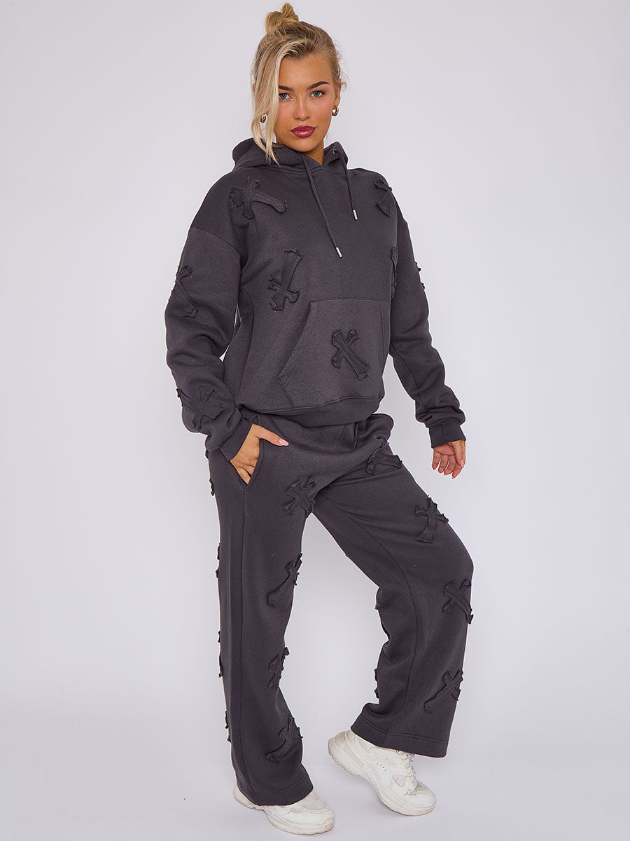 Baggy Crucifix Cross Hooded Tracksuit - Kayla - Storm Desire