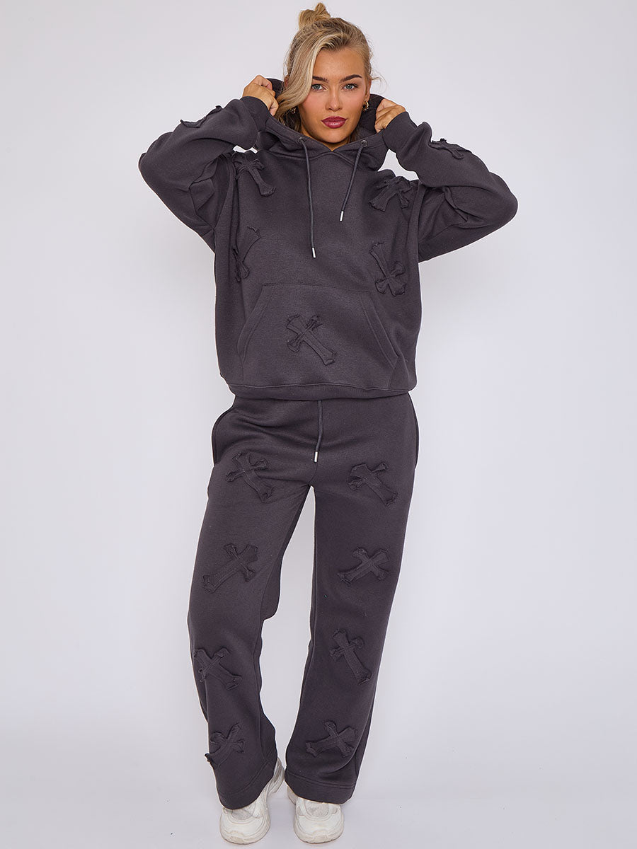 Baggy Crucifix Cross Hooded Tracksuit - Kayla - Storm Desire