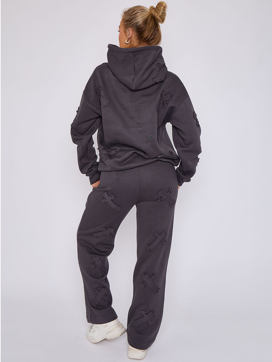 Baggy Crucifix Cross Hooded Tracksuit - Kayla - Storm Desire