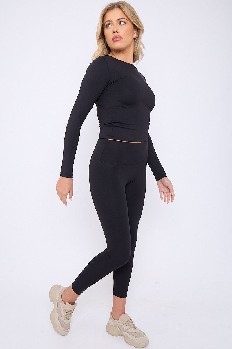 Full Sleeve Athleisure T-shirt And Leggings Set - Lauren - Storm Desire