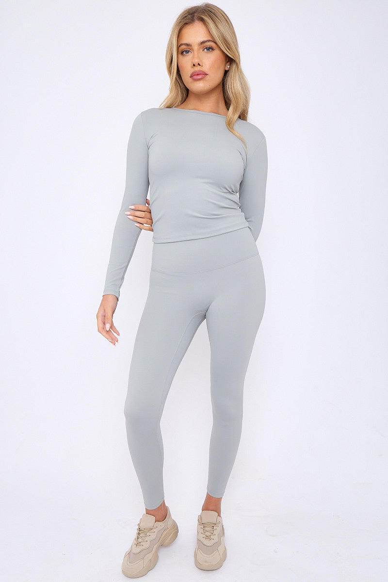 Full Sleeve Athleisure T-shirt And Leggings Set - Lauren - Storm Desire