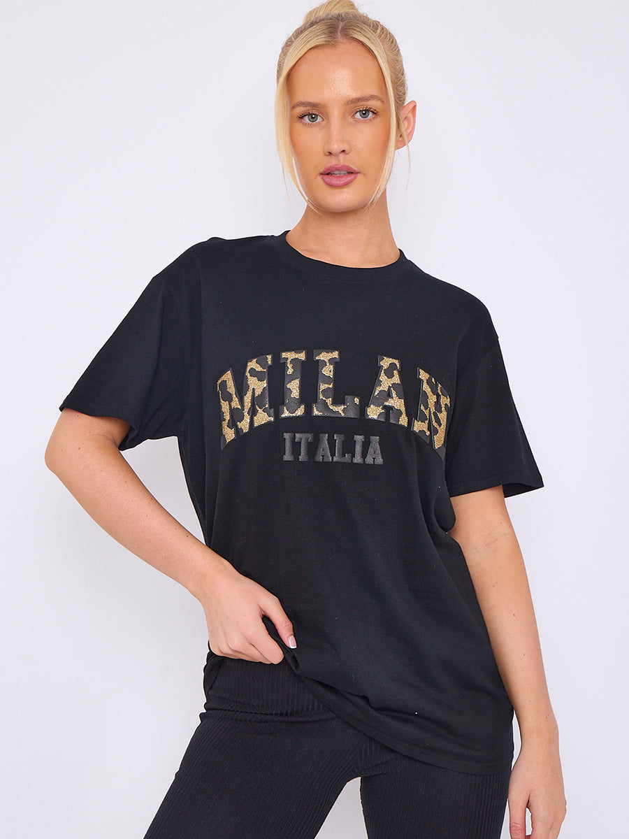 Milan Animal Print T Shirt - Amora - Storm Desire