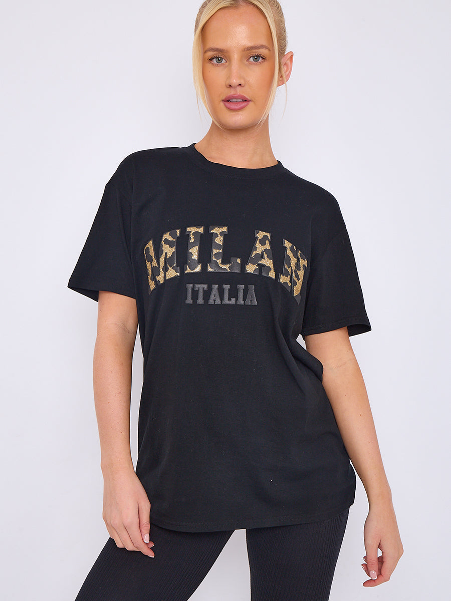 Milan Animal Print T Shirt - Amora - Storm Desire