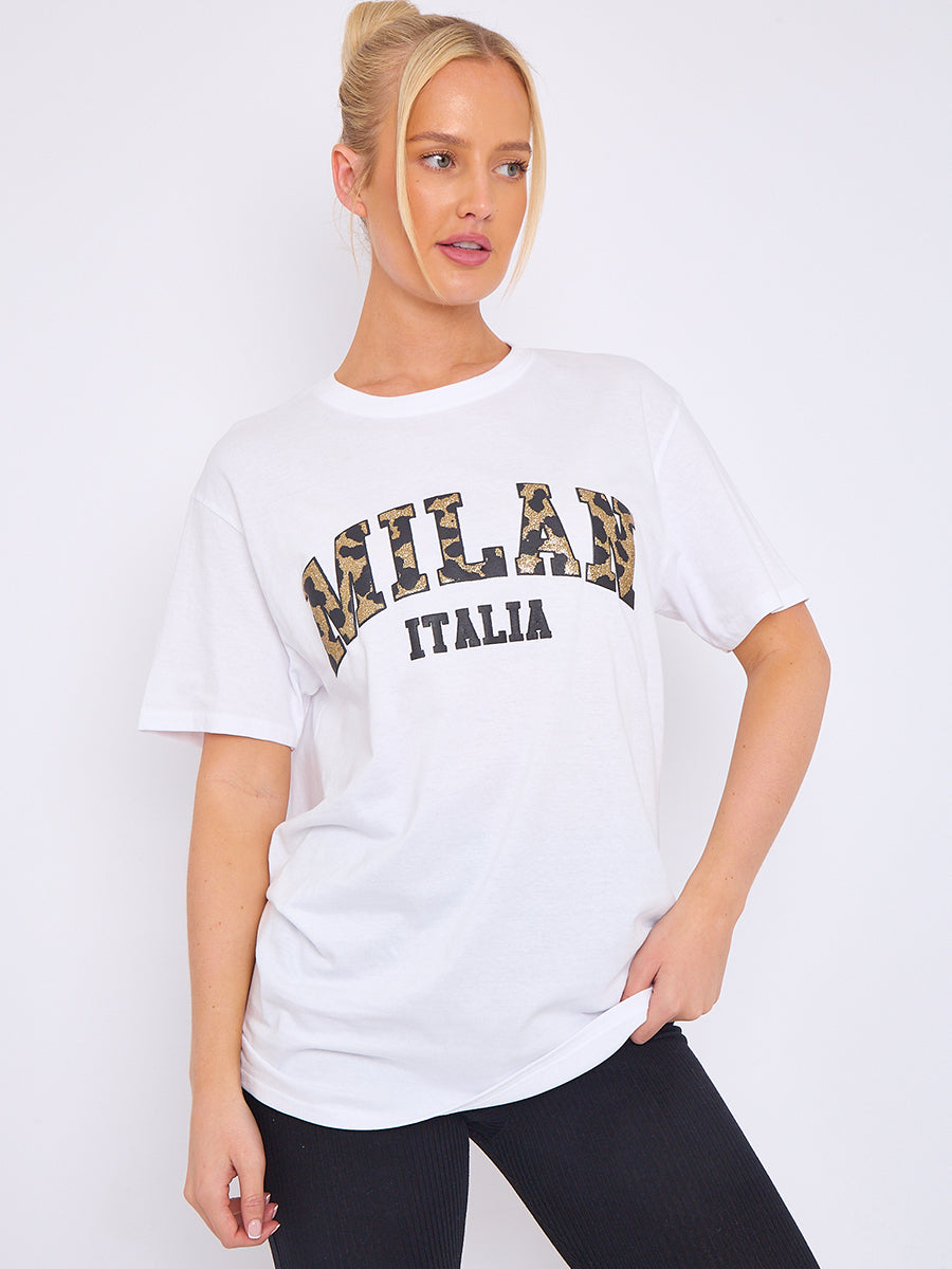 Milan Animal Print T Shirt - Amora - Storm Desire