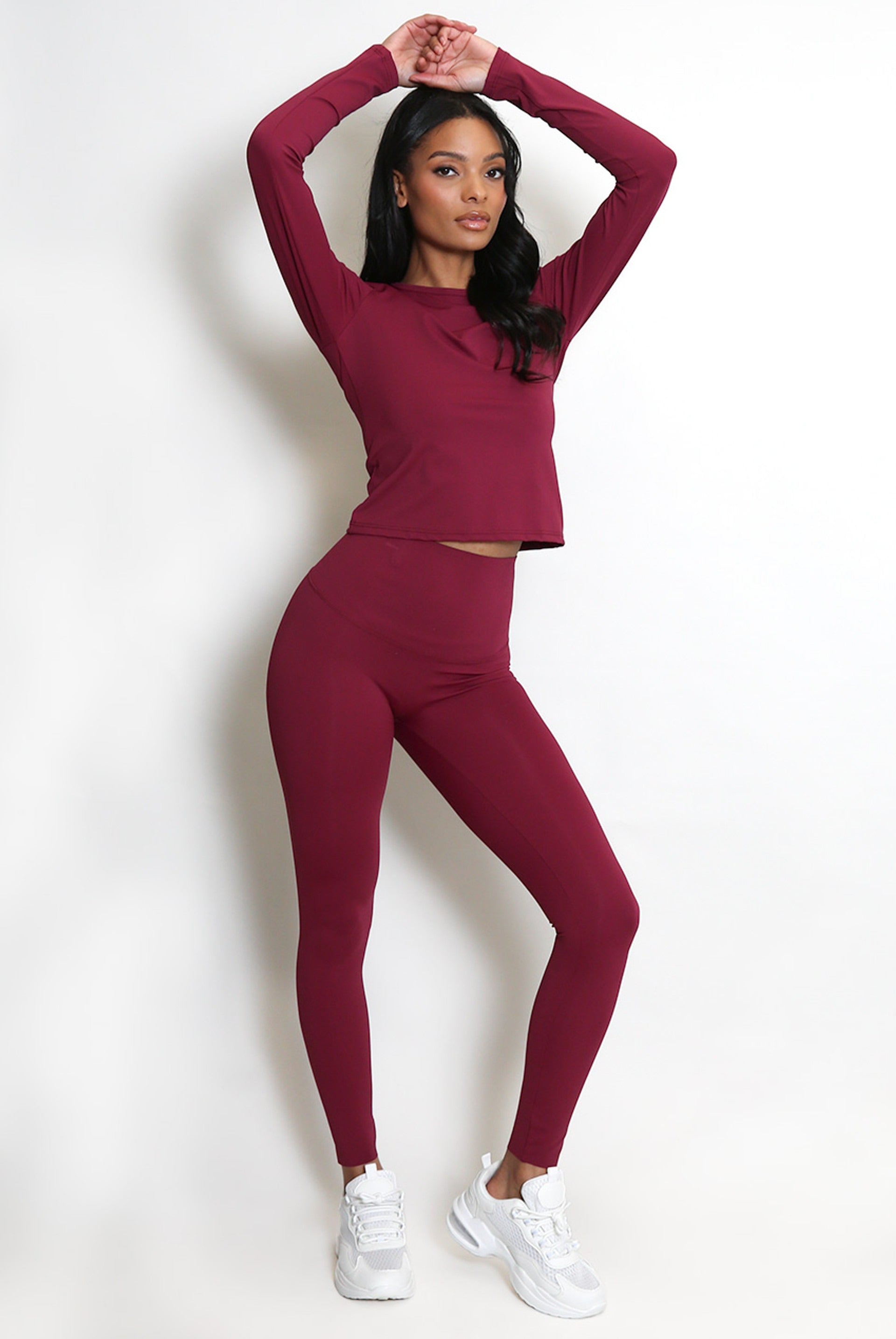 Full Sleeve Athleisure T-shirt And Leggings Set - Lauren - Storm Desire