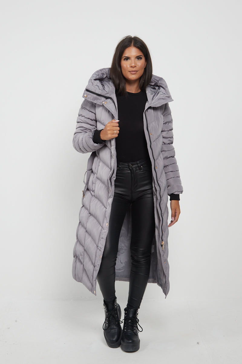 Padded Long line Puffer Coat - Milan - Storm Desire