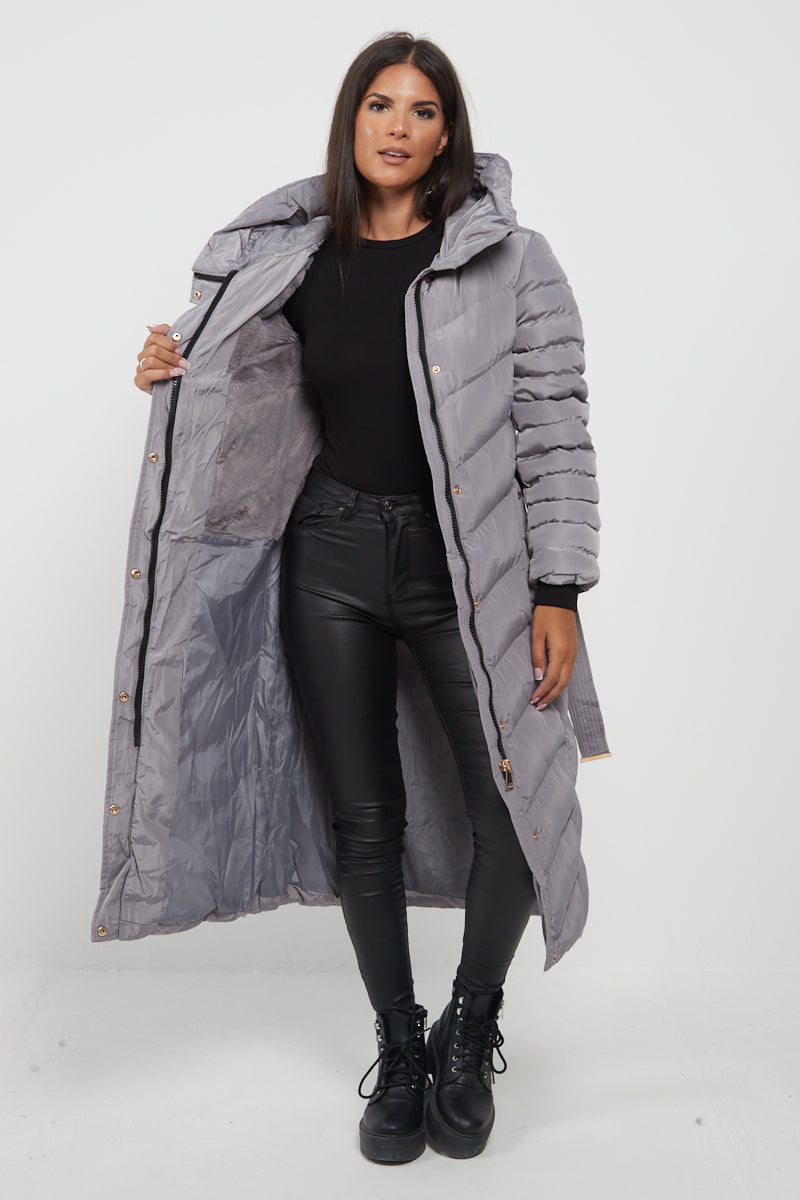 Padded Long line Puffer Coat - Milan - Storm Desire