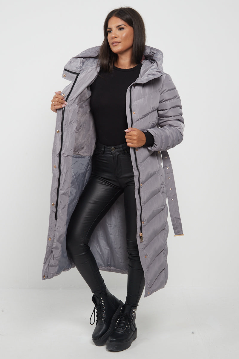 Padded Long line Puffer Coat - Milan - Storm Desire